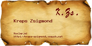 Kreps Zsigmond névjegykártya