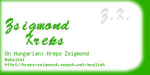 zsigmond kreps business card